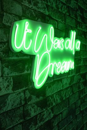 Decoratiune luminoasa LED, It was all a Dream, Benzi flexibile de neon, DC 12 V, Verde