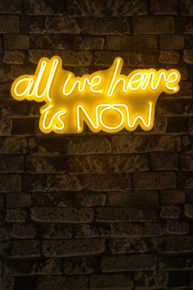 Decoratiune luminoasa LED, All We Have is Now, Benzi flexibile de neon, DC 12 V, Galben