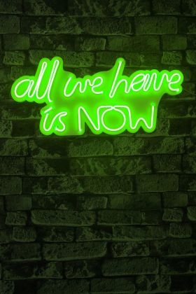 Decoratiune luminoasa LED, All We Have is Now, Benzi flexibile de neon, DC 12 V, Verde