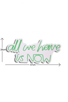 Decoratiune luminoasa LED, All We Have is Now, Benzi flexibile de neon, DC 12 V, Verde