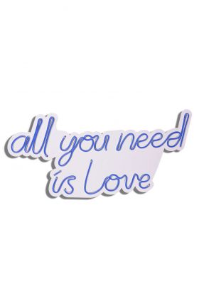 Decoratiune luminoasa LED, All You Need is Love, Benzi flexibile de neon, DC 12 V, Albastru