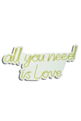 Decoratiune luminoasa LED, All You Need is Love, Benzi flexibile de neon, DC 12 V, Galben