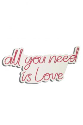 Decoratiune luminoasa LED, All You Need is Love, Benzi flexibile de neon, DC 12 V, Rosu