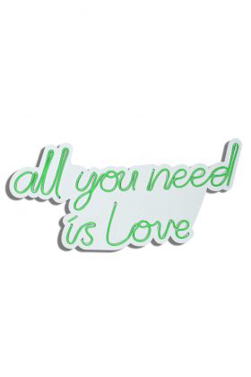 Decoratiune luminoasa LED, All You Need is Love, Benzi flexibile de neon, DC 12 V, Verde