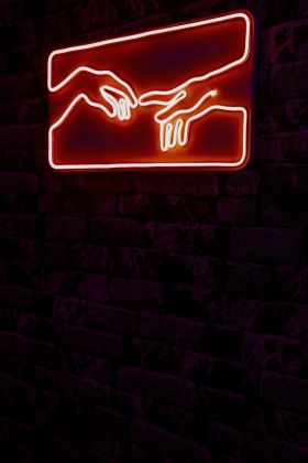 Decoratiune luminoasa LED, Creation of Adam, Benzi flexibile de neon, DC 12 V, Rosu