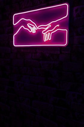 Decoratiune luminoasa LED, Creation of Adam, Benzi flexibile de neon, DC 12 V, Roz