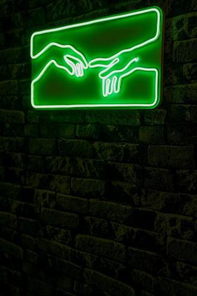 Decoratiune luminoasa LED, Creation of Adam, Benzi flexibile de neon, DC 12 V, Verde