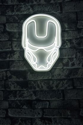 Decoratiune luminoasa LED, Iron Man, Benzi flexibile de neon, DC 12 V, Alb