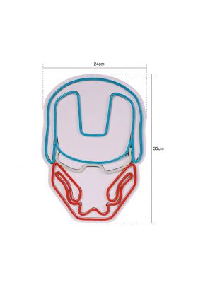 Decoratiune luminoasa LED, Iron Man, Benzi flexibile de neon, DC 12 V, Alb