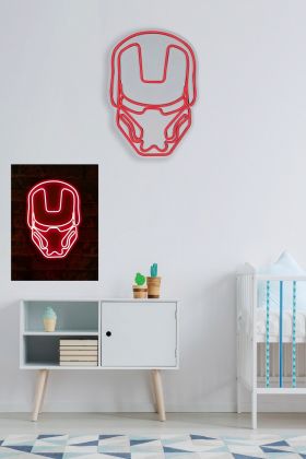 Decoratiune luminoasa LED, Iron Man, Benzi flexibile de neon, DC 12 V, Rosu