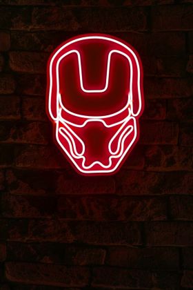 Decoratiune luminoasa LED, Iron Man, Benzi flexibile de neon, DC 12 V, Rosu