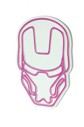 Decoratiune luminoasa LED, Iron Man, Benzi flexibile de neon, DC 12 V, Roz