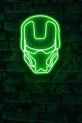 Decoratiune luminoasa LED, Iron Man, Benzi flexibile de neon, DC 12 V, Verde