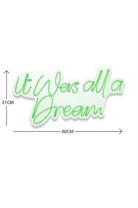 Decoratiune luminoasa LED, It was all a Dream, Benzi flexibile de neon, DC 12 V, Verde