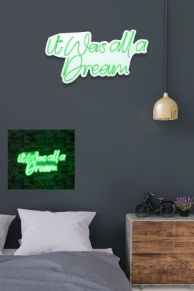 Decoratiune luminoasa LED, It was all a Dream, Benzi flexibile de neon, DC 12 V, Verde