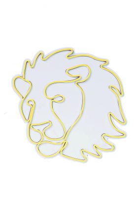 Decoratiune luminoasa LED, Lion, Benzi flexibile de neon, DC 12 V, Galben