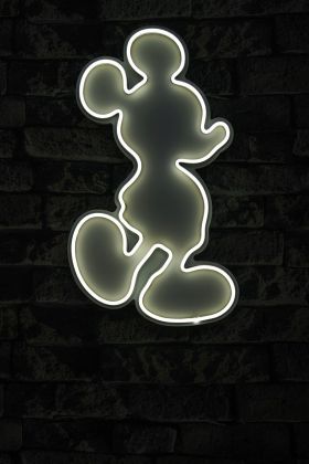 Decoratiune luminoasa LED, Mickey Mouse, Benzi flexibile de neon, DC 12 V, Alb