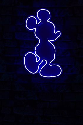 Decoratiune luminoasa LED, Mickey Mouse, Benzi flexibile de neon, DC 12 V, Albastru