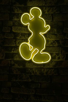 Decoratiune luminoasa LED, Mickey Mouse, Benzi flexibile de neon, DC 12 V, Galben