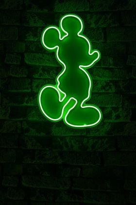 Decoratiune luminoasa LED, Mickey Mouse, Benzi flexibile de neon, DC 12 V, Verde