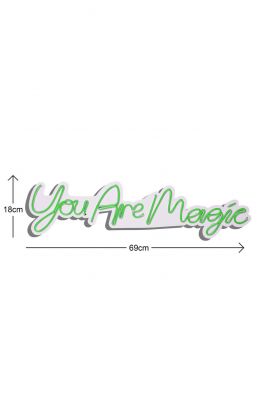 Decoratiune luminoasa LED, You are Magic, Benzi flexibile de neon, DC 12 V, Verde