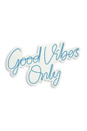 Decoratiune luminoasa LED, Good Vibes Only 2, Benzi flexibile de neon, DC 12 V, Albastru