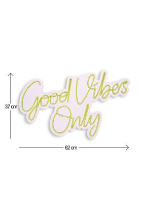 Decoratiune luminoasa LED, Good Vibes Only 2, Benzi flexibile de neon, DC 12 V, Galben