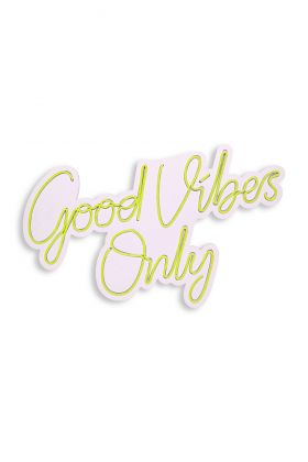 Decoratiune luminoasa LED, Good Vibes Only 2, Benzi flexibile de neon, DC 12 V, Galben