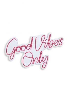 Decoratiune luminoasa LED, Good Vibes Only 2, Benzi flexibile de neon, DC 12 V, Rosu