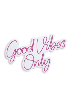 Decoratiune luminoasa LED, Good Vibes Only 2, Benzi flexibile de neon, DC 12 V, Roz