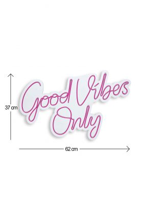 Decoratiune luminoasa LED, Good Vibes Only 2, Benzi flexibile de neon, DC 12 V, Roz