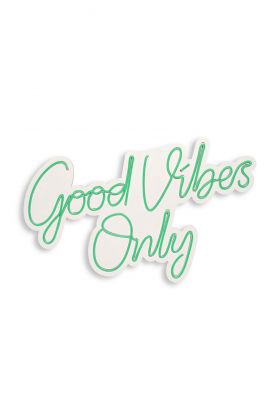 Decoratiune luminoasa LED, Good Vibes Only 2, Benzi flexibile de neon, DC 12 V, Verde