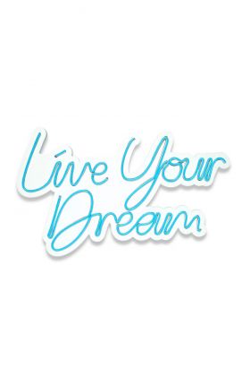 Decoratiune luminoasa LED, Live Your Dream, Benzi flexibile de neon, DC 12 V, Albastru