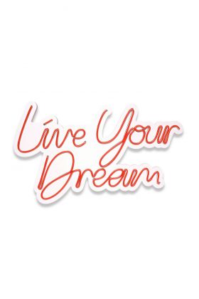 Decoratiune luminoasa LED, Live Your Dream, Benzi flexibile de neon, DC 12 V, Rosu