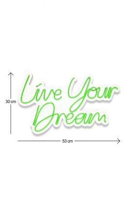 Decoratiune luminoasa LED, Live Your Dream, Benzi flexibile de neon, DC 12 V, Verde