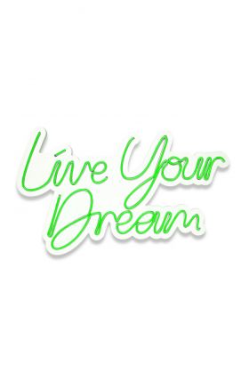 Decoratiune luminoasa LED, Live Your Dream, Benzi flexibile de neon, DC 12 V, Verde