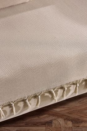 Cuvertura de pat, Asya - Beige, Viaden, 70% bumbac/30% poliester