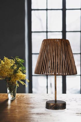 Lampa de masa, FullHouse, 390FLH1727, Metal, Negru / Aur roz