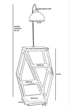 Lampadar, Luin, 534LUN4106, Metal, Negru