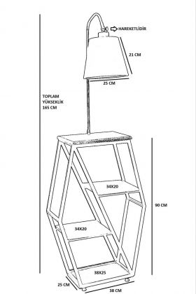 Lampadar, Luin, 534LUN4118, Metal, Negru