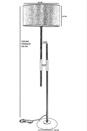 Lampadar, Luin, 534LUN4314, Metal, Gri deschis