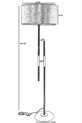 Lampadar, Luin, 534LUN4331, Metal, Negru