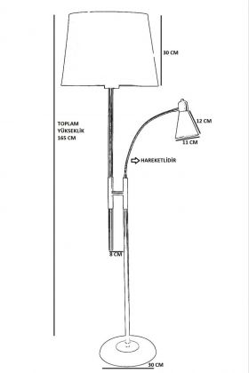 Lampadar, Luin, 534LUN4299, Metal, Negru