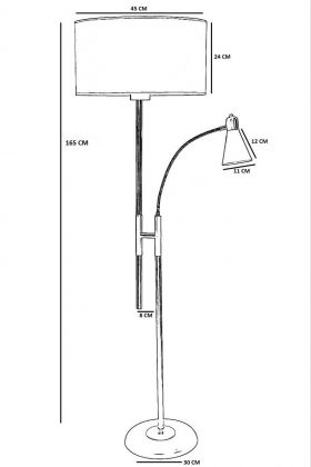 Lampadar, Luin, 534LUN4296, Metal, Negru