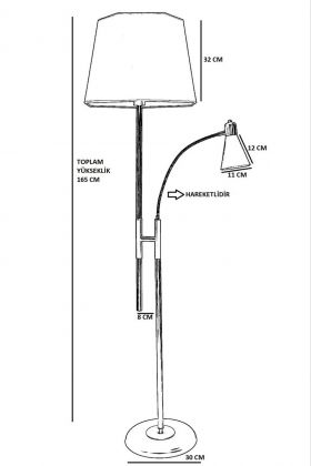 Lampadar, Luin, 534LUN4280, Metal, Gri deschis