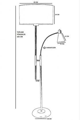 Lampadar, Luin, 534LUN4279, Metal, Negru