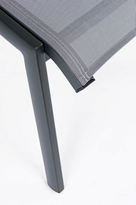 Scaun pentru gradina reglabil in 5 pozitii Cruise, Bizzotto, 59 x 71 x 113 cm, aluminiu/textilena 1x1, carbune