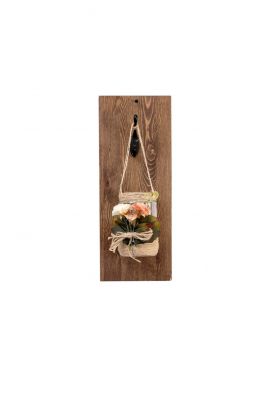 Decoratiune de perete, Filo, 50x20 cm, 50% lemn de molid/50% sticla, Lemn / Nuc