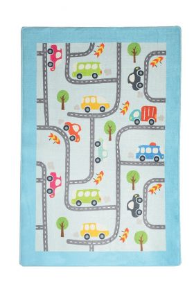 Covor, Baby Cars , 100x160 cm, Catifea, Multicolor