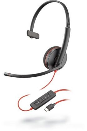 Poly POLY Blackwire C3210 Căști Prin cablu Bandă de fixare pe cap Apeluri/Muzică USB tip-C Negru, Roşu (209748-104)